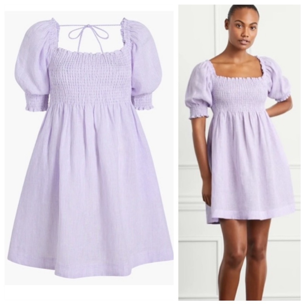 Hill House Athena Nap Dress Lilac Stripe S NWT - Picture 3 of 16